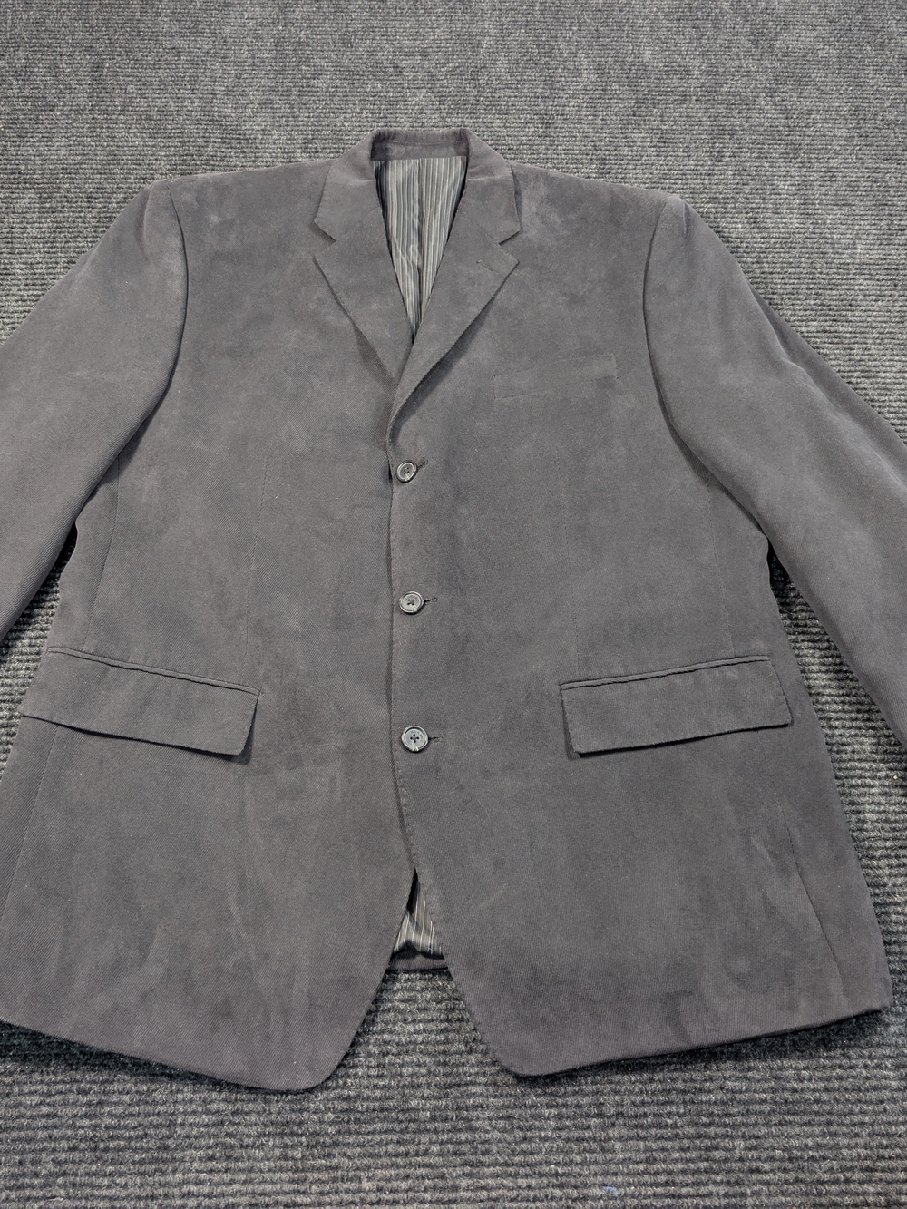 Murano Gray Suede Sport Coat - Three-Button Blazer